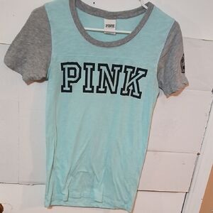 PINK Victoria's Secret Kids Tee - Gray and Light Blue